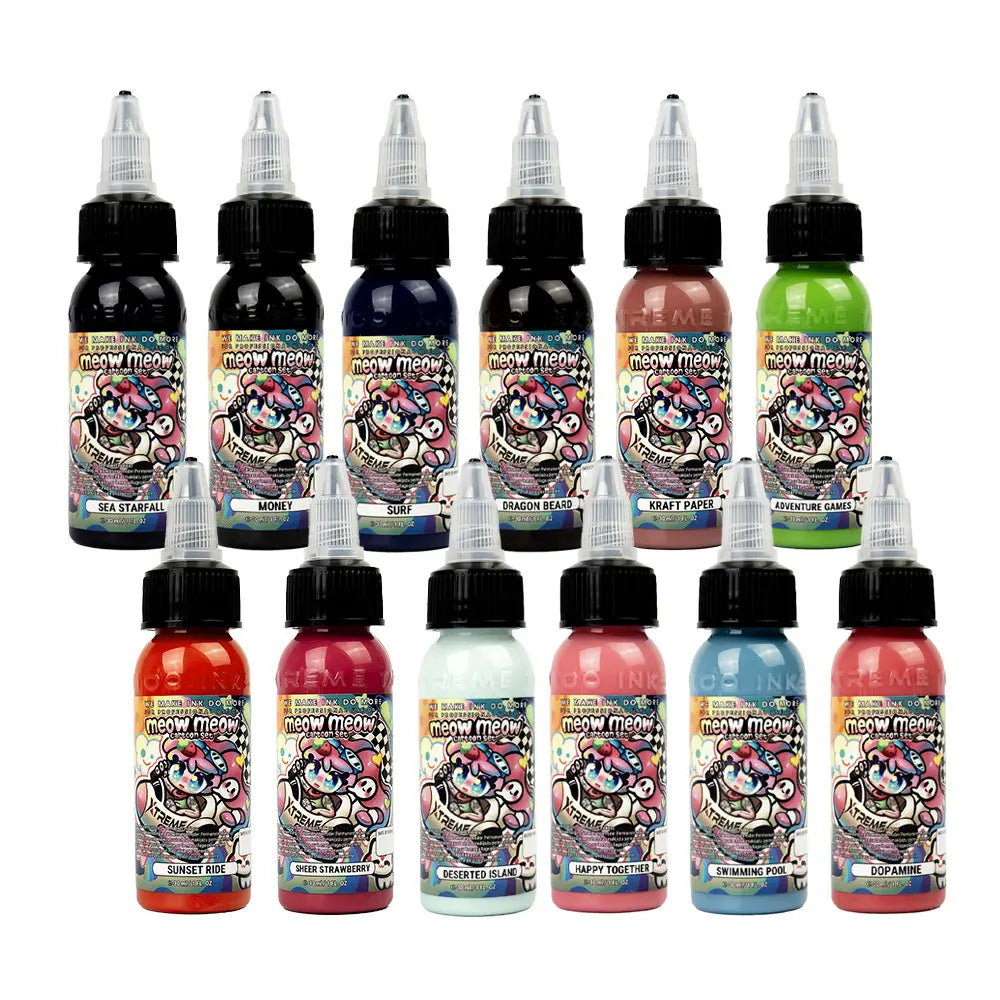 Xtreme Ink - Meow Meow Cartoon Set - 12 x 30ml